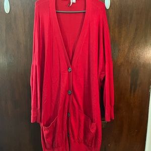 Capsule Red Buttom Up Grandma Cardigan Oversized